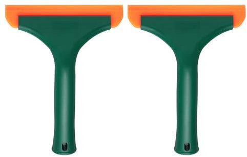 sourcing map 2pcs Squeegee 6 Inch Length Auto Water Blade Shower Squeegee with Non-Slip Handle for Windshield Window Cleaner Glass Door, Deep Green