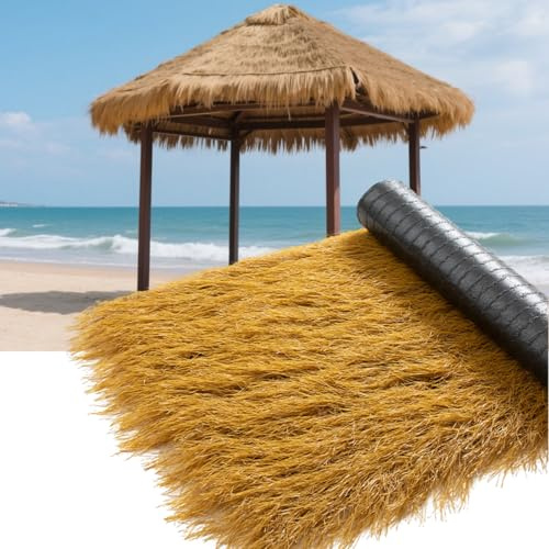 ZHWFDC Toit de chaume synthétique, rouleau de paille mexicaine artificielle. Convient pour la décoration de clôture de jardin, plage, fêtes hawaïennes, pavillon et bar Tiki (1 x 10 m)