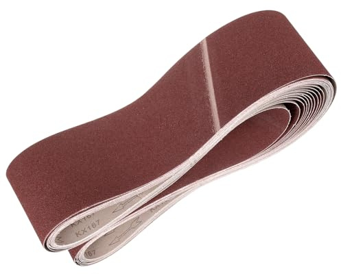QUARKZMAN 152mm x 2260mm Nastri Abrasivi, 10Pz 100 Grana Carta Vetrata per Levigatrice Ossido di Allumina Per Lavorazione Legno, Lucidatura Metalli, Affilatura Coltelli