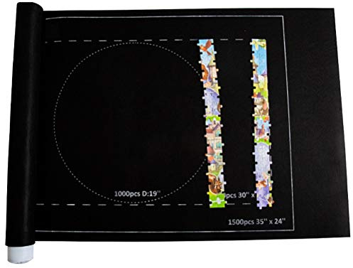 Stylebest Tapis de Rangement pour Puzzle, Tapis de Puzzle en Feutre Enroulable pour 1500 2000 3000, Couverture de Imperméable avec Contraste de Facile (Noire)