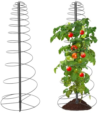 Traliccio da giardino per piante rampicanti, 170 cm, in metallo, obelisco da giardino per esterni, per rose, pomodori, edera e piante in vaso, robusto traliccio resistente alle intemperie con giunti