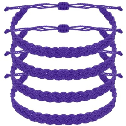 sourcing map Braided Rope Bracelet, Adjustable Woven String Bracelets Summer Beach Ankle Handmade String