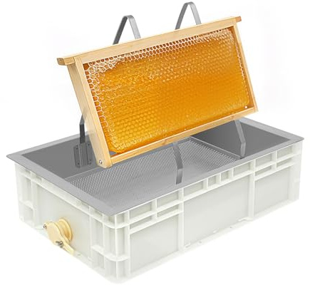 Honey Harvesting Tool Set, Honey Collecting Tool Kit with Multi-Grid&Drip Rack, Beekeeping Honey Container Storage Box Set for Collecting and Storing Honey