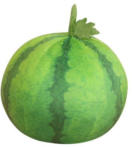 GLEAVI Coussin en Peluche Pastèque 25 Cm, Oreiller Décoratif Fruit Simulé, Peluche Douce 0,32 Kg, Câlin et Décor Salon, Oreiller de Fruits pour Chambre et Canapé