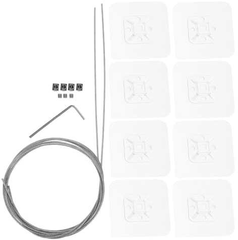 DECOMELODY Correas Antivuelco Ajustables para Tv 42 Pulgadas, Correas de Seguridad Metálicas para Muebles Anclajes Adhesivos sin Taladro, Kit Antivuelco para Estanterías y Protección