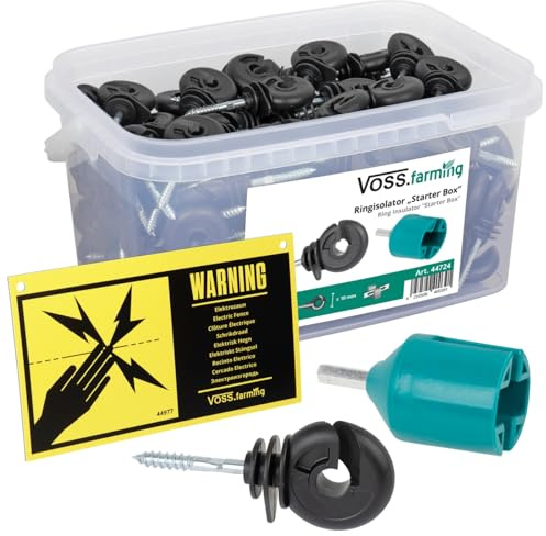 150x Ringisolator + Einschraubhilfe + Warnschild für den Weidezaun von VOSS.farming