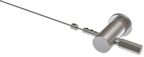 INTERDECO Seilspanngarnitur und Seilspanner-Set, aus Metall, Verchromt, inkl. 5 m Stahl-Spannseil, kürzbar, zur Wand- und Deckenmontage, Typ 9110002