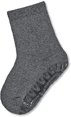 Sterntaler Fli Fli SOFT uni - Unisex Fliesen Flitzer einfarbig - warme Stoppersocken Baby mit Innenfrottee - elastische Baby und Kinder Strümpfe mit Anti-Rutsch-Sohle, anthrazit melange, Größe 24