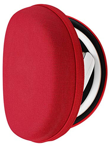 Geekria Shield Headphones Case Compatible with Beats Solo HD/4/3/2/ Pro Wireless Case, Replacement Hard Shell Travel Carrying Bag with Cable Storage (Red)