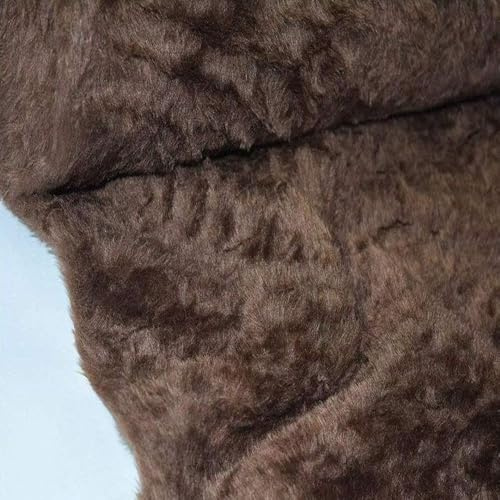 StoffBook dunkelbraun kunstfell teddyfell fellimitat stoff für nähprojekte, kuschelfell, plüschstoff, zottelfell, webpelz, kinder, diy, dekoration, kuscheltiere, mode, accessoires, d104