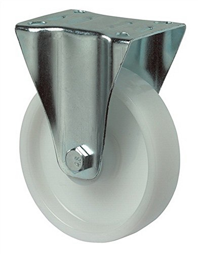 BS-Rollen Transportgeräte-Bockrolle, Kunststoff weiß, Durchm. 125 mm, Traglast 250 kg, Rollenlager, Anschraubp latte