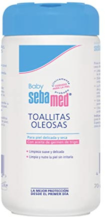 Sebamed Baby Toallitas Oleosas - Limpieza suave y eficiente y protección higiénica frente a la irritación de la delicada piel del bebé, Dermatológicamente probado, 70 unidades