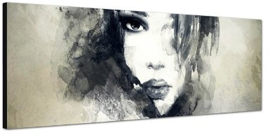 Augenblicke Wandbilder Keilrahmenbild Wandbild 150x50cm Handmalerei Kunst Frau Mädchen Gesicht