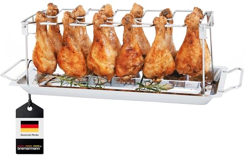 bremermann Hähnchenschenkel-Halter für 12 Keulen oder Chicken Wings, aus Edelstahl, klappbar (inkl. Auffangschale) (1)