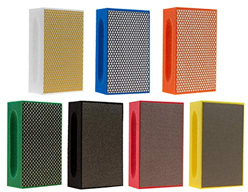 KGS PRO-PAD Diamant-Handpolierpads (7 Stück, Kombi-Set (Körnung 60, 120, 200, 400, 500, 1500, 3000))