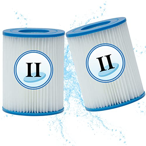 Denkmsd Cartuccia filtrante Tipo II, per Bestway 58094 - Cartuccia filtrante per Filtro della Piscina, Filtro di riserva per Bestway Tipo II, per Bestway 58383 - Cartuccia filtrante Tipo II (2pcs)