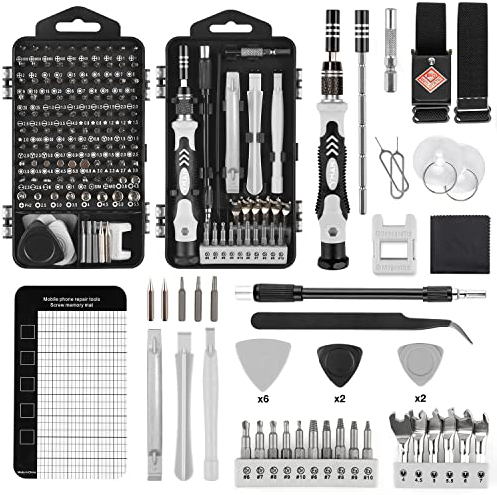VMAN 145 in 1 Feinmechaniker Werkzeug Set, Feinmechaniker Schraubendreher Set, Handy Reparatur Werkzeug Set mit 10 Schraubenausdreher Bits für PC Computer iPhone Laptop Tablet PS5 Xbox Kamera Brillen