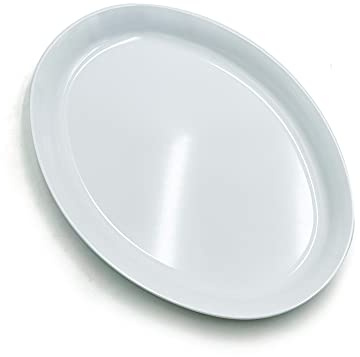 Vassoio Dama Ovale in Pura Melamina Ø cm 52X39 Bianco Made in Italy