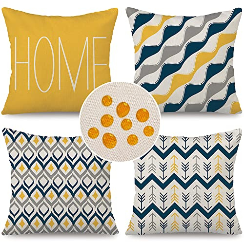 Cirzone Outdoor Kissen Wetterfest 40x40 4er Set Dekokissen, Kissenbezüge Sofakissen für Deko Wohnzimmer, Garten, Balkon