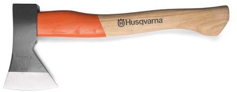 Husqvarna 14-Inch Multipurpose Axe, Felling Axe with Ash Wood Handle and Forged Steel Axe Head, Includes Durable Cover