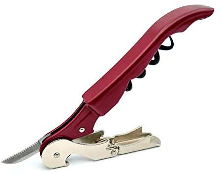 Pulltap's Sacacorchos clásico 500 con doble bisagra para llave de vino (burdeos para zurdo)