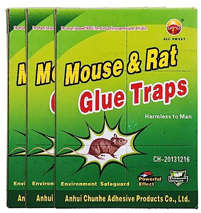 WeddHuis 3Pz Nuova Edizione Trappola Adesiva per Topi,Professionale Trappola per Colla Ratti per topino, Topo, Topolino, topolini, Ratto, Mouse - Rimozione efficiente dei roditori (21cm x 15,5cm)