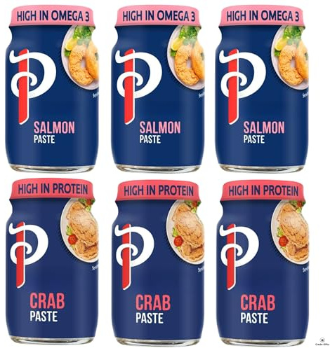 Sandwich Paste Bundle with Princes Crab Paste 75g x3 and Salmon Paste 75g x3 (6 Pack)