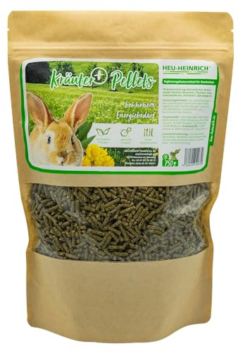 HEU-HEINRICH® - 750g - Kräuter+ Pellets - Ergänzungsfutter für Kaninchen - artgerechtes Futter