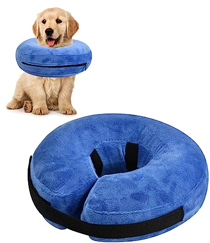 Aufblasbar Halsband für Hunde,Hunde Schutzkragen Krägen, Inflatable Katzen Collar, Weich Einstellbar Bequem Halskragen für Hunde und Katzen Genesung Nach Operationen, Anti-Bite/Lick (70, Gramm)