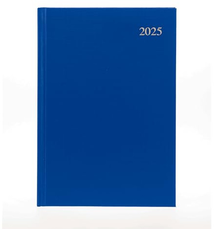 Collins Essential ESSA43.60-25 Business-Terminplaner 2025, A4, Wochenplaner mit Ledernarbung, Hardcover, Blau