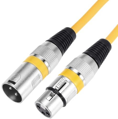 QUARKZMAN XLR-Männlich zu XLR-Weiblich Kabel 10ft Audio Adapter Kabel Gelb. | XLR zu XLR Mikrofon Kabel, Für Vorverstärker/Lautsprechersysteme
