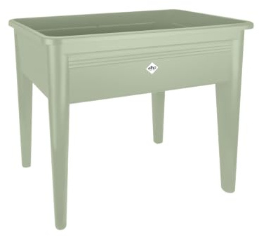 Elho Green Basics Anzucht Tisch XXL 77 - Übertopf für Züchten Und ErntenAußen - Ø 75.5 x H 73.3 cm - Grün/Steingrün