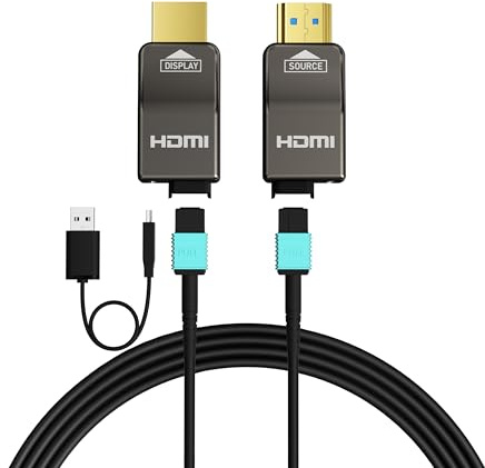 Ruipro 8K Avtagbar ren fiberoptisk armerad HDMI 2.1-kabel, 10 m, ultrahög hastighet 48 Gbps, stödjer 8K@60Hz 4K@120Hz, dynamisk HDR, eARC, kompatibel med PS5/Xbox/Blu-ray/TV/monitor/projektor