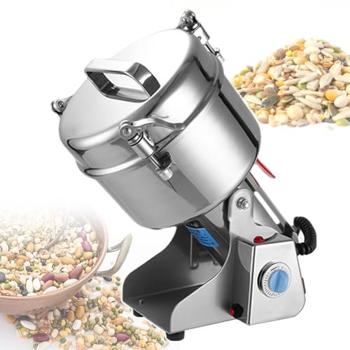 pealiritansemen Electric Coffee Bean Grinder, Spice Nut Grinder Electric For Commercial/Domestic, Cereal Mill Food Grinder, Stainless Steel Material, 2500g Capacity
