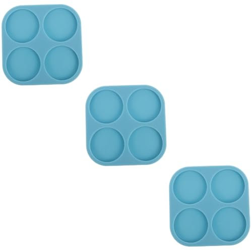 VILLCASE 3 Piezas Cuatro Moldes Redondos De Silicona. Moldes Artesanales Para Moldes De Bricolaje Fabricante Moldes De Fondant Resina Epoxica Epoxy Molde De Silicona Blue Gel De Sílice