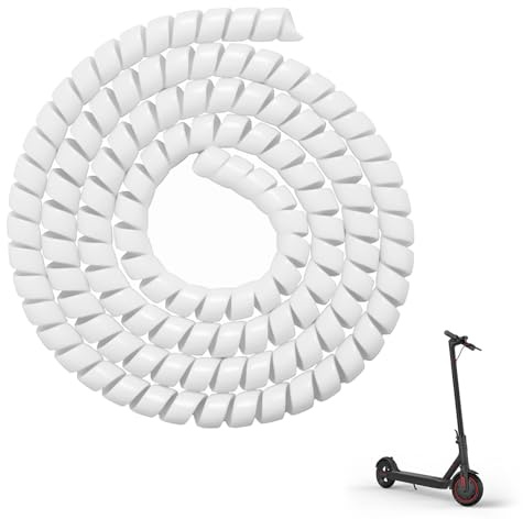 Gdraco Cable Protection Cable Management Spiral Cable Protection Tube 1 m for Xiaomi M365/m365 Pro/Pro 2/1S Electric Scooter/for Ninebot G30 Max Scooter (White)