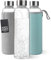 Moritz & Moritz Borraccia in vetro da 500 ml, adatta per anidride carbonica e a prova di perdite, bottiglia di vetro per sport, scuola, università o lavoro, con rivestimento protettivo reversibile in