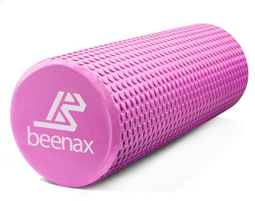 Beenax Foam Roller 44cm - Lightweight Muscle Roller for Fitness, Pilates, Yoga, Physio, Trigger Point, Deep Tissue, Joint Massage, Pain Relief - Designed to Relieve Stress and Relax Tight Muscles