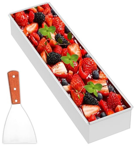 Rektangulär bakform, justerbar mousse kakform, non-stick belagd Tiramisu form, aluminiumlegering bakform, avtagbar sidodel, för tårtberedning bröd Tiramisu (Stil2)