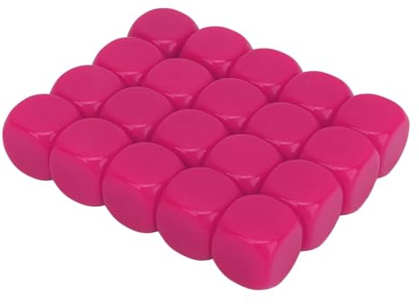 Generic Runda Hörntärningar, Givna 20 Stycken för Brädspel (Rosröd)