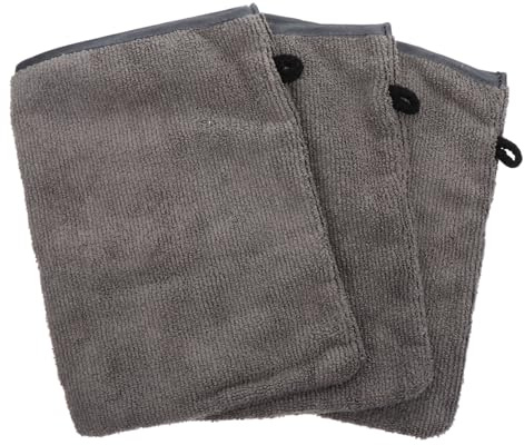 VALICLUD 3pcs Microfiber Beauty Makeup Remover Gloves Lazy Cleansing Washing Mitts for Face and Bath Shower Use Gray Black