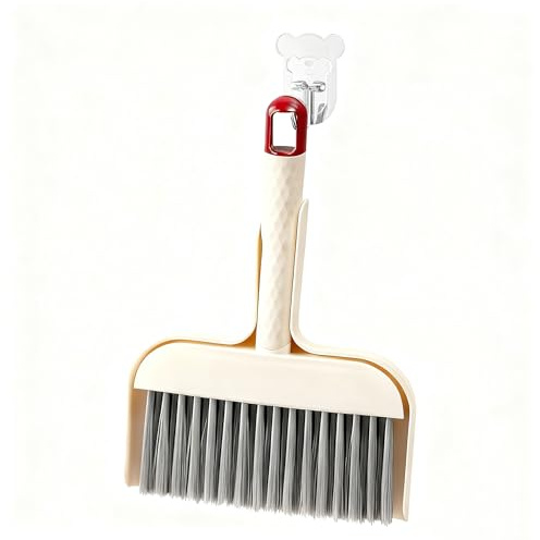 Gahhwei Mini Dustpan and Brush Set,Durable Handle Small Brush and Dustpan Combo,Snap-On Design Ideal for Small Spaces Desks, Countertops, Pet areas, RVs, Dorm Rooms, and More,1 Set with and Hook