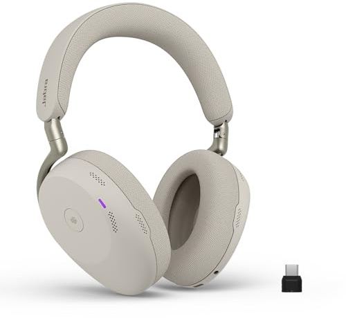 Jabra Evolve3 85 Over Ear Wireless Bluetooth Headphones with Mic, Warm Grey | USB-C, AI Voice Call Technology, Adaptive Active Noise Cancellation, 25-Hour Battery, Works with Meeting Apps