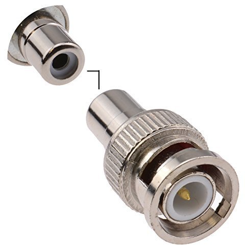 kenable BNC Plug to RCA Phono Socket Adapter - CCTV to Composite Yellow