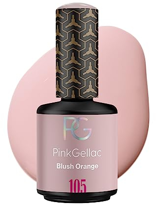 Pink Gellac UV Gel Nagellack - 105 Blush Orange 15 ml - Lang Anhaltend UV Nagellack Orange - Gel UV für 14 Tage Nägel in Salonqualität - Made in Holland