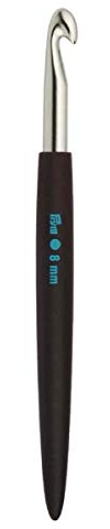 Prym 195361 Woll-Häkelnadeln Soft-Griff ALU silberfarbig 16 cm 8,00 mm