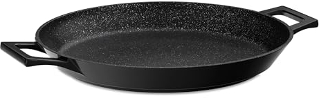 kela Sartén para paella para inducción 36 cm STELLA NOVA, sartén grande con sistema de control de aceite, sartén para grill, revestida de aluminio fundido, mango suave al tacto