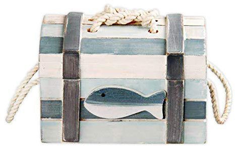 SESCO Holzkiste im Maritimen Design in 3 Größen (14,5x10,5x9)