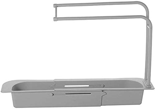 Teleskop-Spülbecken-Halter, erweiterbarer Aufbewahrungskorb für Zuhause, Küche, Kit (grau)