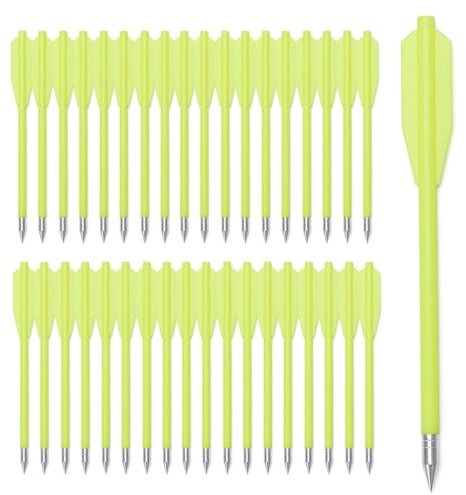 60PCS 6.3 Inch 50-80LB Mini Archery Crossbow Bolts Set with Sharp Metal Tip, Reusable Durable Arrow Dart for Shooting Target Practice, Small Hunting Game, Outdoor Fishing